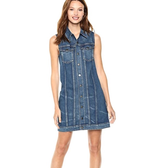Hudson Jeans Blue Denim Sleeveless Dress - Picture 1 of 11